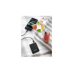 Intenso Powerbank XS5000 - 5000mAh Powerbank med 1xUSB-A & 1xUSB-C - Sort | Perfekt til Rejser & Daglig Brug!